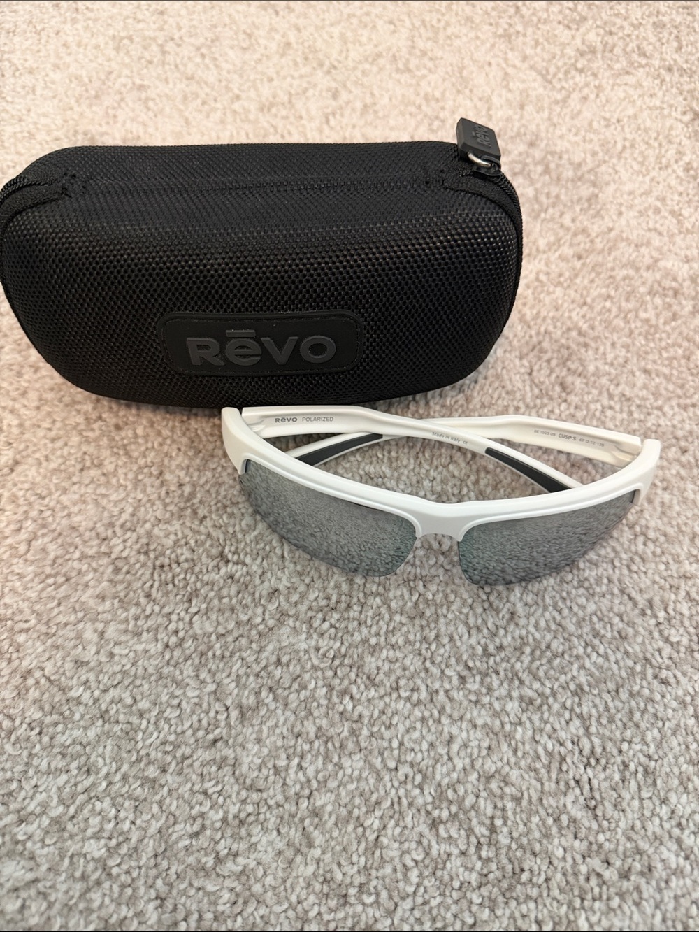 Revo White Polarized Sport Sunglasses with Black Case